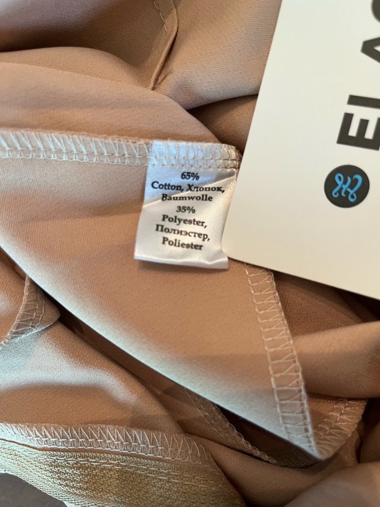 Elagia High Waisted Wide Leg Palazzo Pants Beige Sand Medium Nwt — image 5 of 8